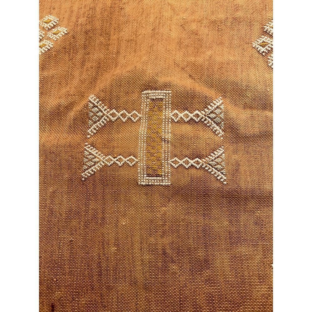 RESTORATION Hardware Moroccan Cactus Silk Pillow Cover Rust  22"x22" - Picture 5 of 7